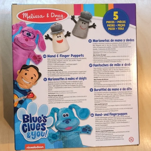 Blue's Clues Hand Puppets NEW 🩵🩷 Soft Plush 5 Piece Set Melissa & Doug 🎁 Gift - Picture 2 of 4